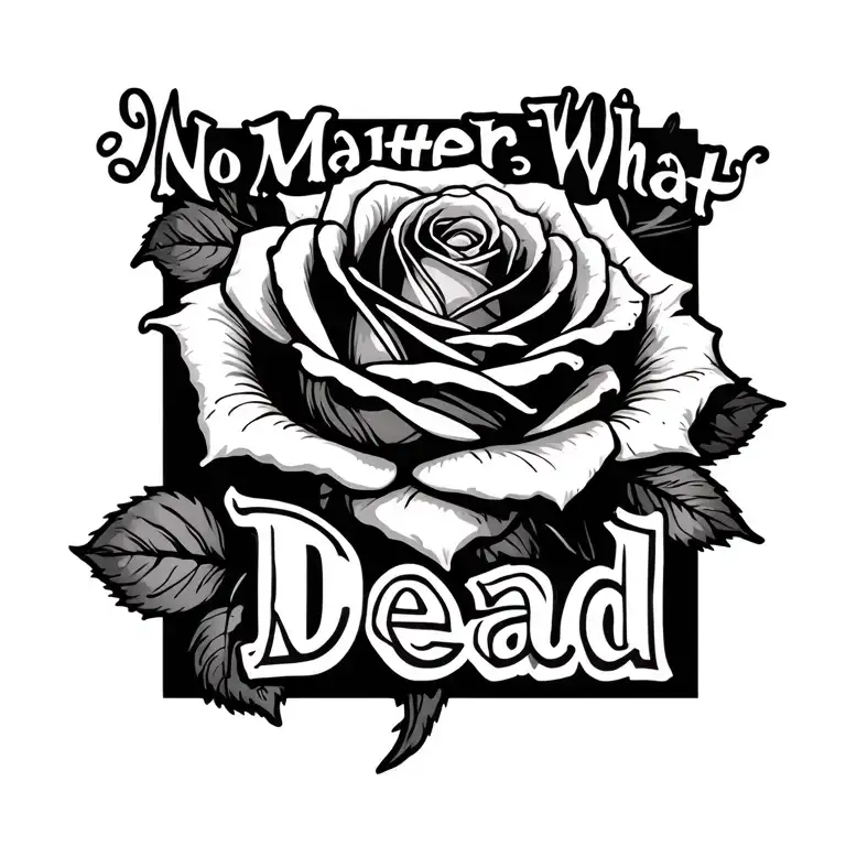 Rose With Writting No Matter What Is Dead