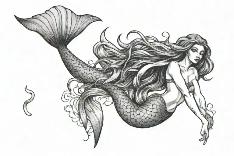 Sexy Mermaid Swimming