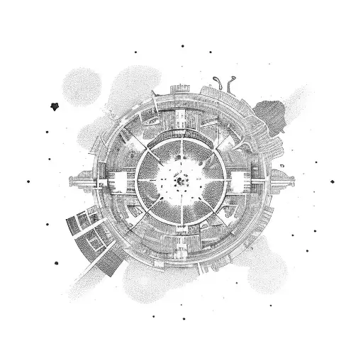 A Mesmerizing Night Cityscape With The Cancer Zodiac Constellation Incorporated