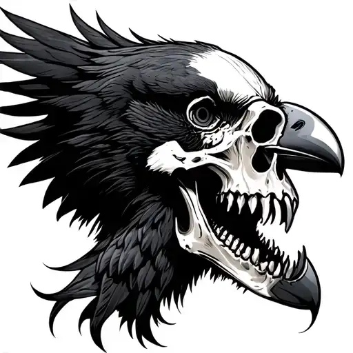 Crow Crushing Skull Face