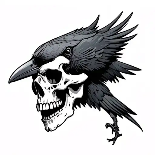 Crow Crushing Skull