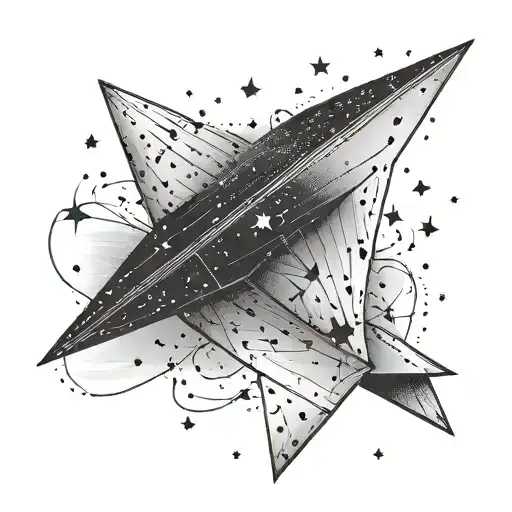 A Paper Plane With A Star Constellation