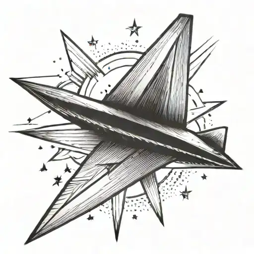 A Paper Plane Making A Star Trajectory