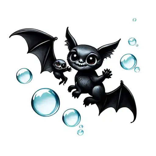 Best Friend Matching Spooky Bubbles Bats Flying