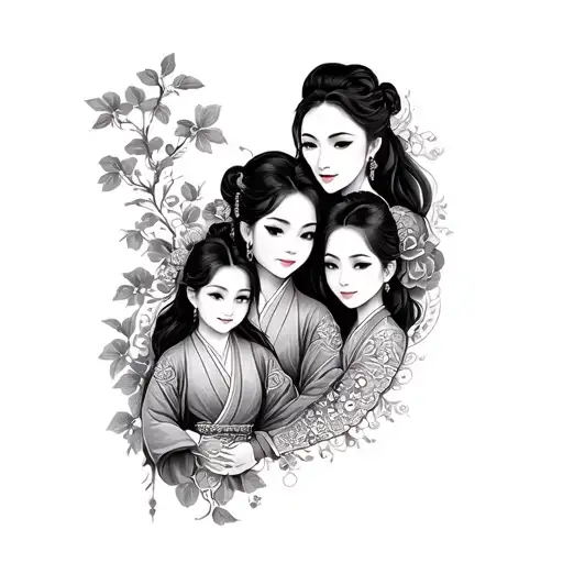 Half Sleeve Asian Style That Captures Family