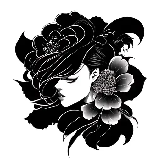 Half Sleeve Asian Style Illustration