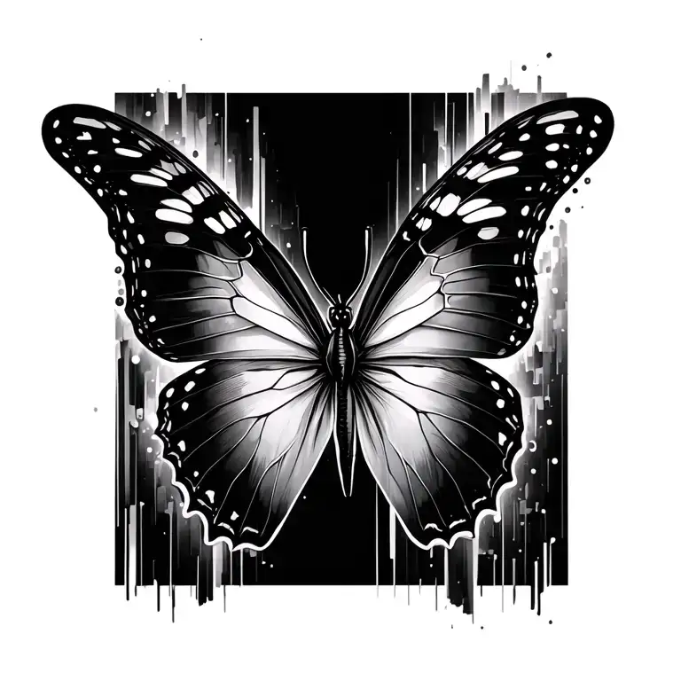 Butterfly With Glitch Effect