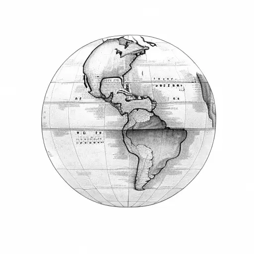 A Globe With A Magnifying Glass Focused On South America