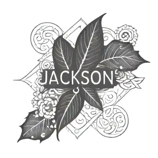 Simple Leaf And Infinity Symbol Surrounding Both The Words Jackson And Roxy