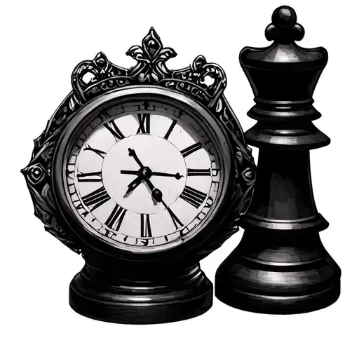 Clock And King Chess Piece