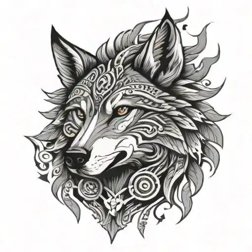 Wolf Aztec Style