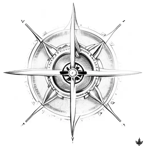 Underwater Cavern With A Trident In The Middle And A Nautical Compass In The Foreground