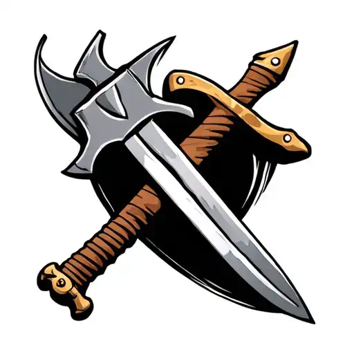 Pickaxe And Pirate Sword Crossed