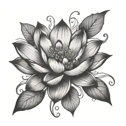 Lotus With The Words Cest La Vie And A Petal Flying Off