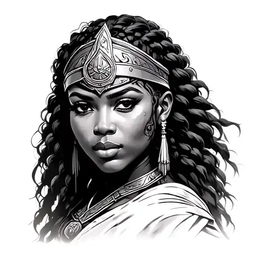 Female African Warrior Ready For War