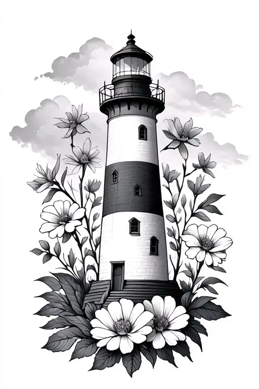 Lighthouse Flowers Grandmother