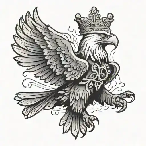 Eagle Wearing A Crown With Orthodox Cross