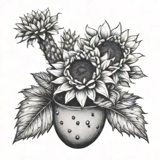 Cactus And Sunflower