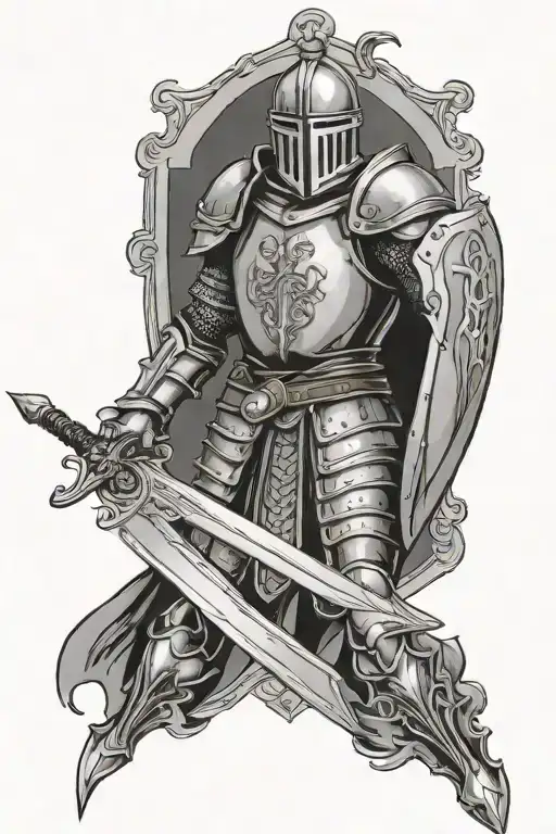 Knight With Shield And Sword