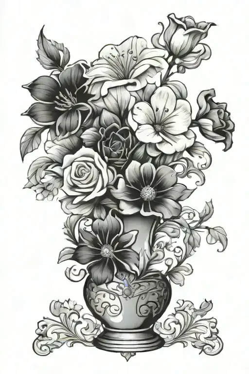 Flower Vase In Dainty Frame