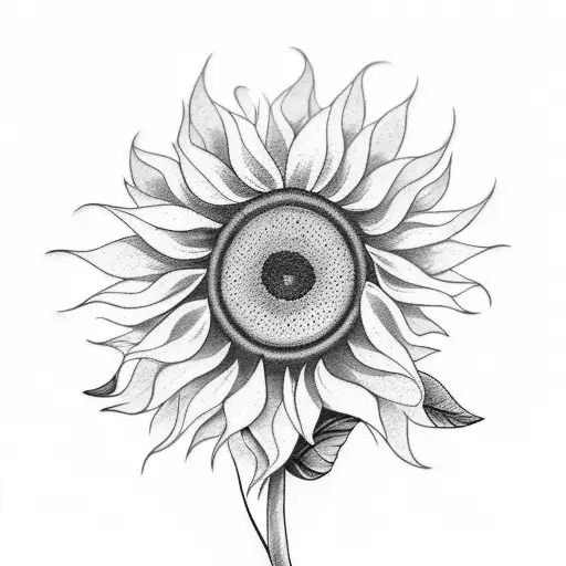 Design A Tattoo That Represents The Client's Love For Exploring And Features A Sunflower