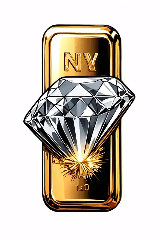 Gold Bar And Diamond