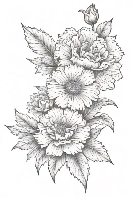 Carnation And Daisy Flower
