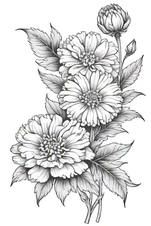 Carnation And Daisy Flower