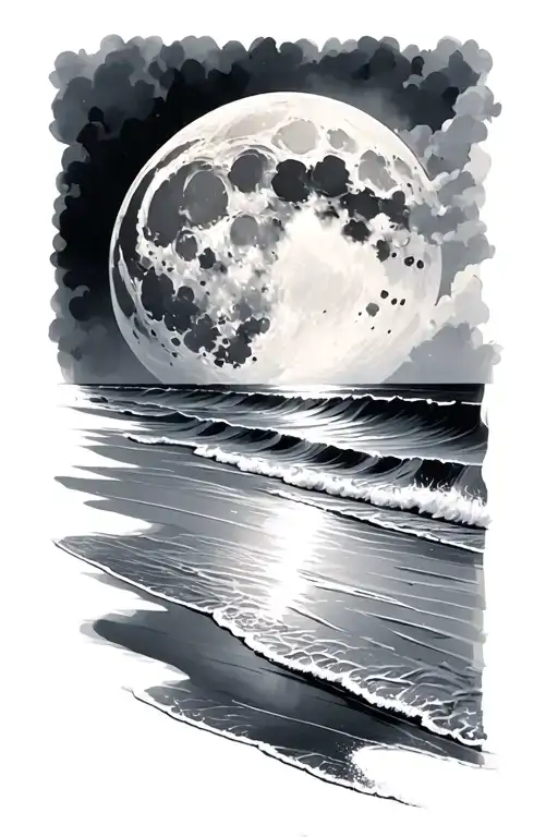 Beach Moon Shining