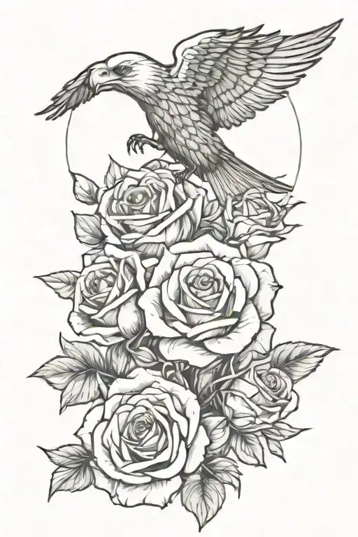 5 Roses 1 Eagle Geo Metric