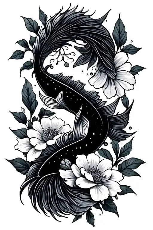Pisces Zodiac Sign With Flowers