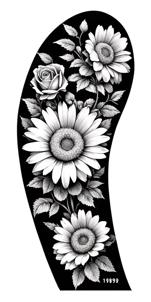 Name Daisy With The Date 1989 And Roses Around It