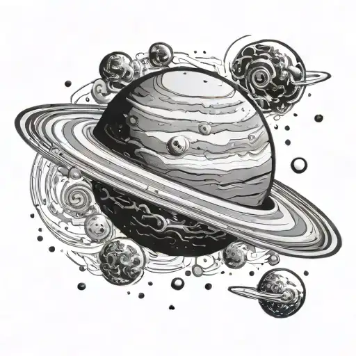 Saturn With A Galaxy