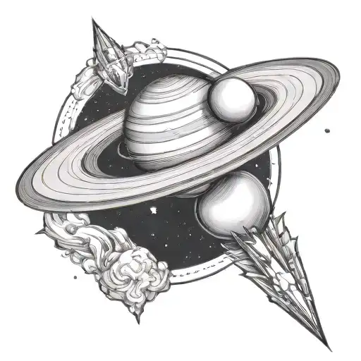Saturn With A Galaxy