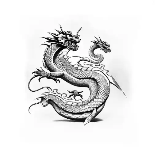 Dragon With Snake