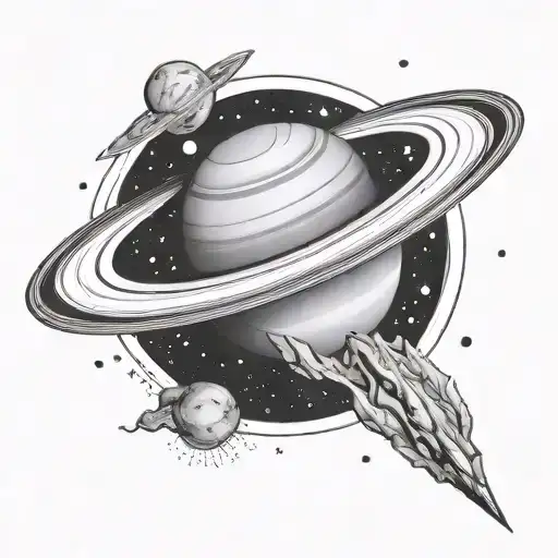 Saturn With A Galaxy