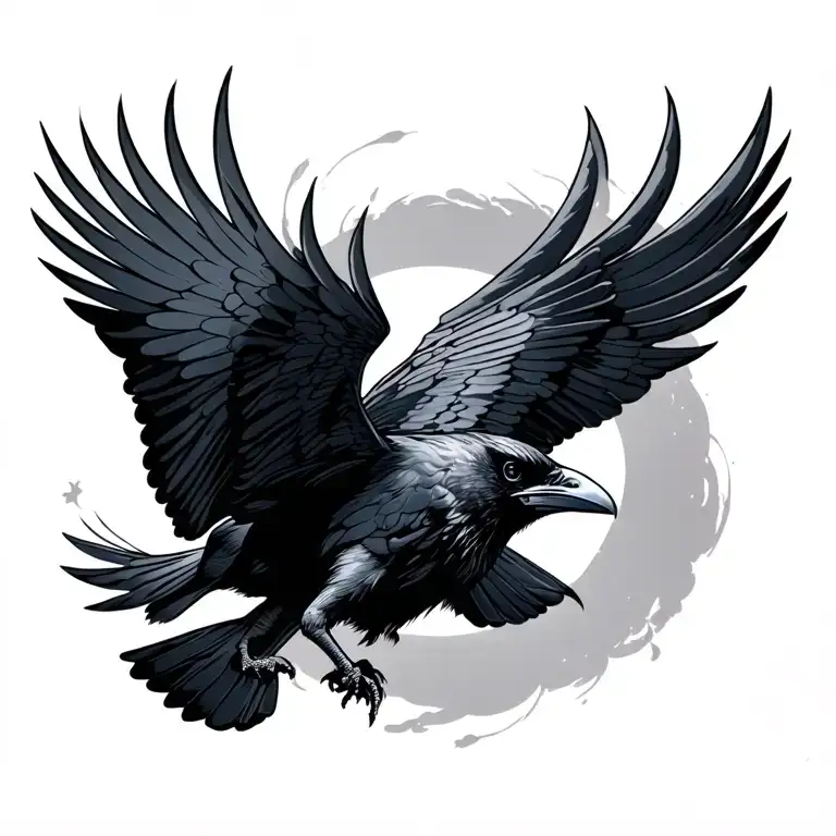 Raven Flying