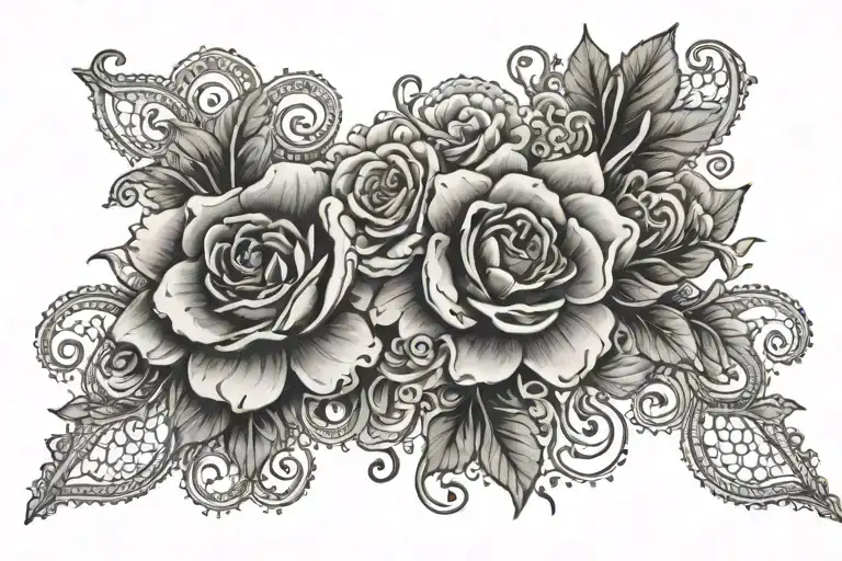 Floral Lace Garter Band Elegantly Encircling