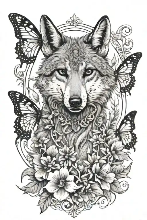 Horse Wolf Meerkat Butterfly Flower