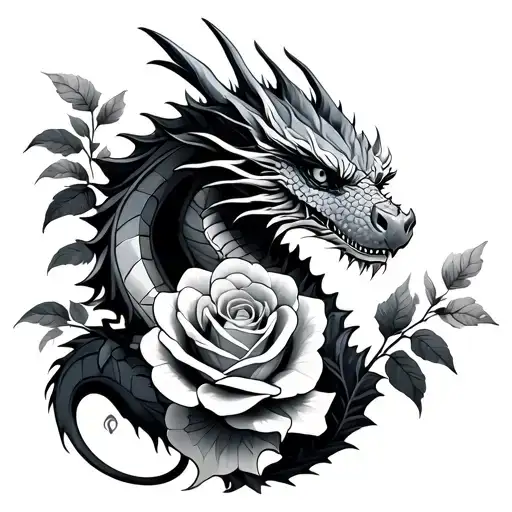 Dragon With Roses
