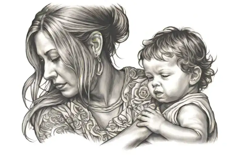 Mom Carrying Her Child