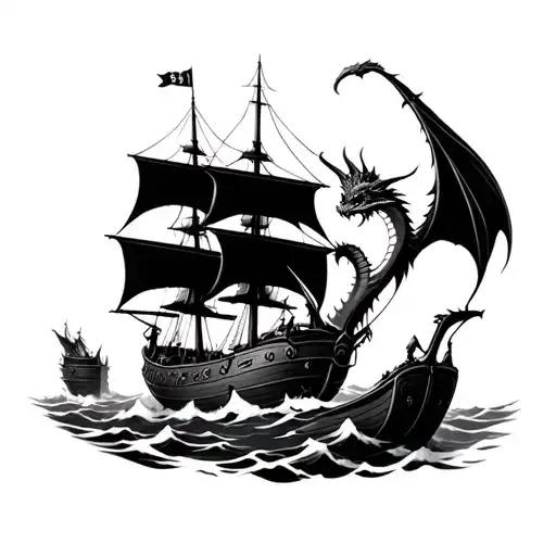 Fantasy Book With Dragon Mage Casting Pirate Ship