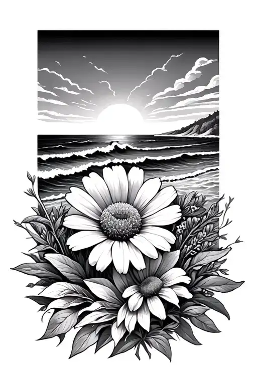 California Wildflowers And The Ocean