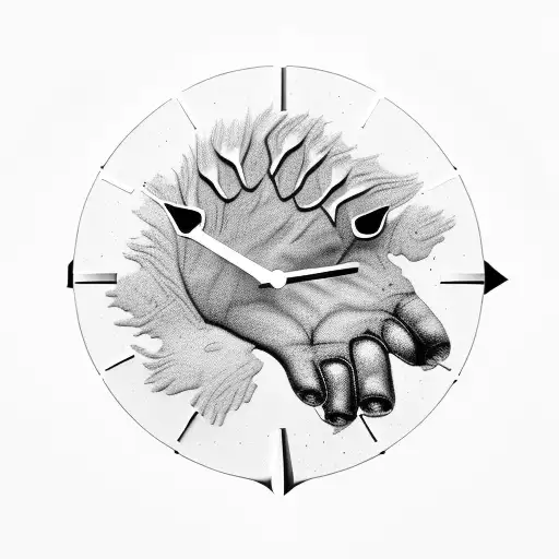 A Lion's Paw Gripping A Broken Clock