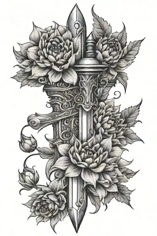 Dagger Through Dahlias On Armor