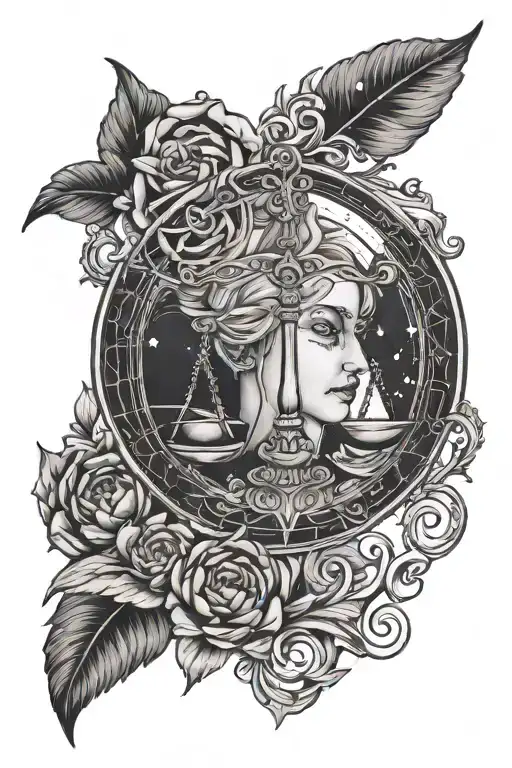 Libra Astrological Sign With Sun And Moon