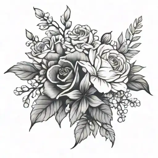 August And December Birth Flower Bouquet