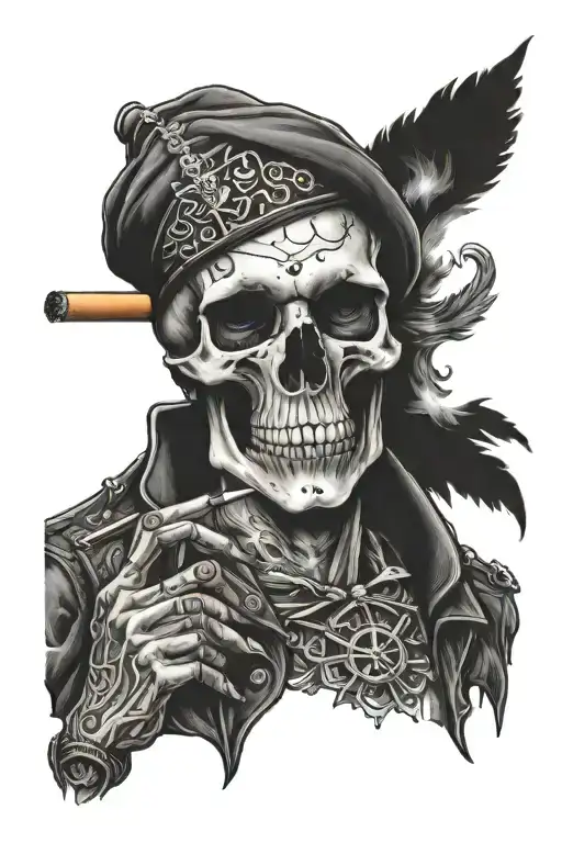 Fc Utrecht With A Skull And A Cigarette