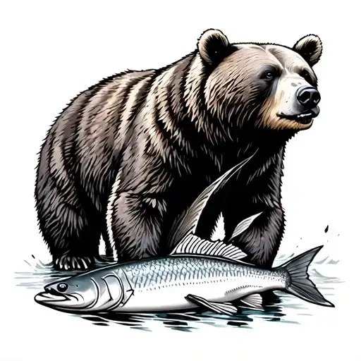 Bear And Salmon