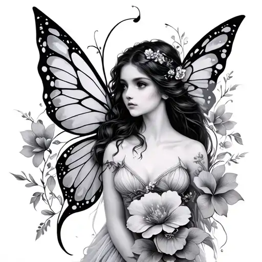 Fairy And Flowers